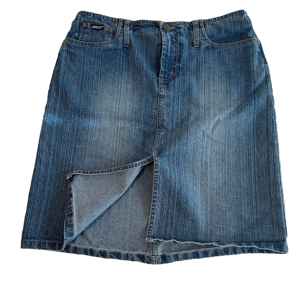Y2K Squeeze Denim Pencil Skirt Low Rise Jean Skirt